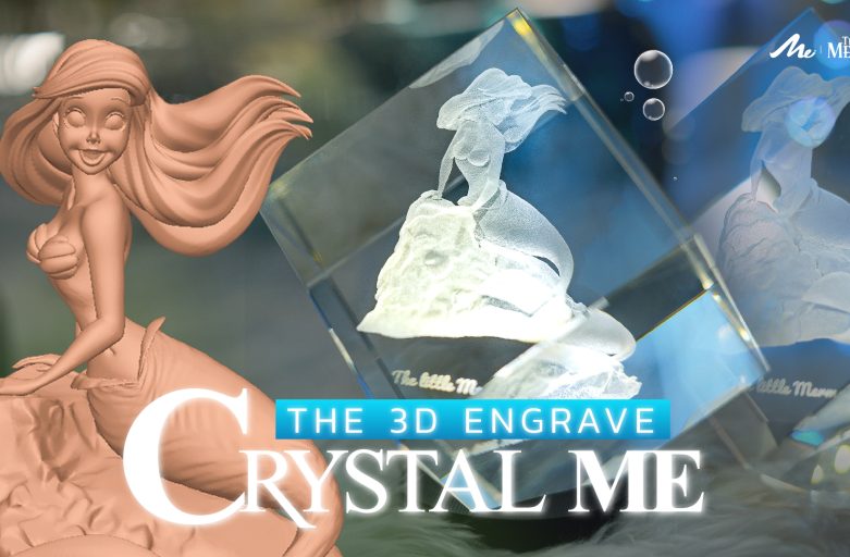 The Little Mermaid In Crystal | เลเซอร์แกะสลักคริสตัลจากไฟล์3มิติ (.obj .stl) สามารถทำได้แล้วนะ!